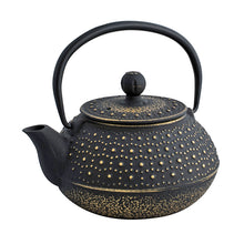 Avanti Cast Iron Teapot "Imperial" Teal/Gold + Stand + Cups