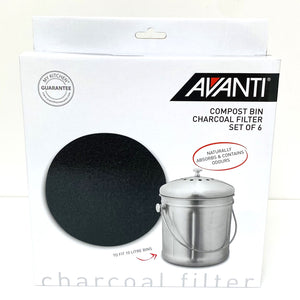 Avanti Compost Bin 10L Charcoal Filter Set of 6
