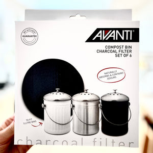 Avanti Compost Bin 5L Charcoal Filter Set of 6