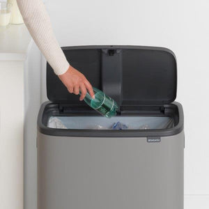 Brabantia Kitchen Touch Bin Lid 60L | Mineral Concrete Grey