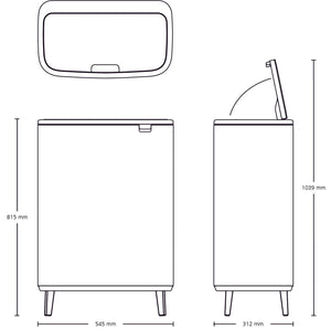 Brabantia HI Touch Kitchen Bin 60L | White