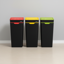 Method Recycling 3-Bin Touch Lid Station 60L | Red, Yellow & Green