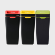 Method Recycling 3-Bin Open/Touch Lid Station 60L | Red, Yellow & Green