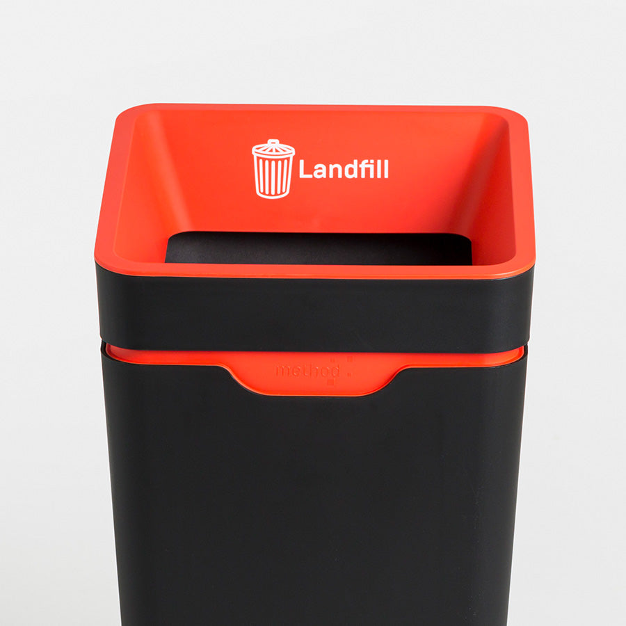 Method Office Recycling Bin Open Lid 60L | Red Landfill – Go Eco Store