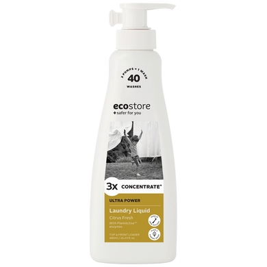ecostore Laundry Liquid Citrus Fresh 3X Concentrate (480ml)