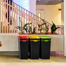Method Recycling 3-Bin Open/Touch Lid Station 60L | Red, Yellow & Green