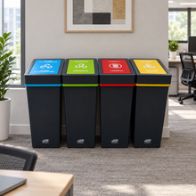 Sabco Deluxe Recycling 4-Bin 40L Station | Blue, Green, Red, Yellow