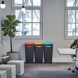 Method Office Recycling Bin Open Lid 60L | Yellow Co-Mingled Recycling