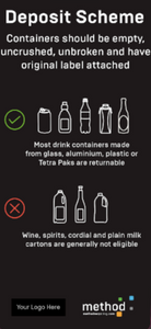 Method 60L Bin LABEL ONLY White 'Deposit Scheme'