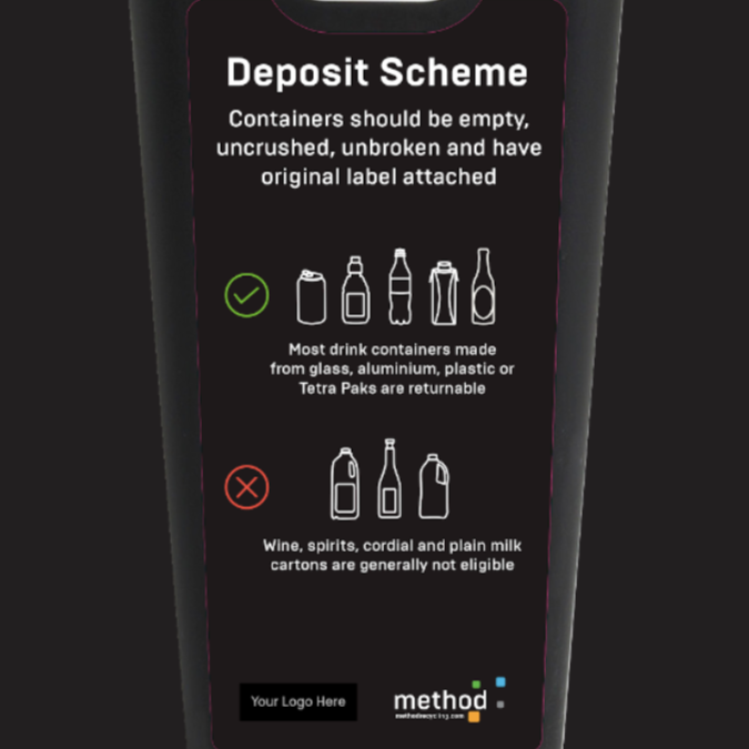 Method Bin Black Label | 60L White Container Deposit Scheme