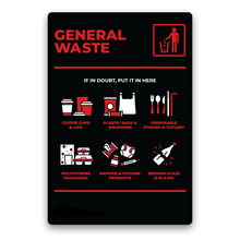Waste Recycling Sign - Red General Waste