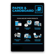Waste Recycling Sign - Blue Paper & Cardboard
