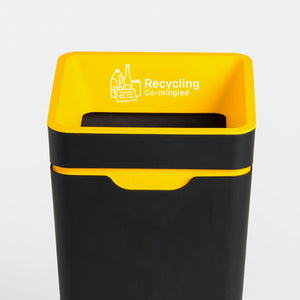 Method Office Recycling Bin Open Lid 60L | Yellow Co-Mingled Recycling