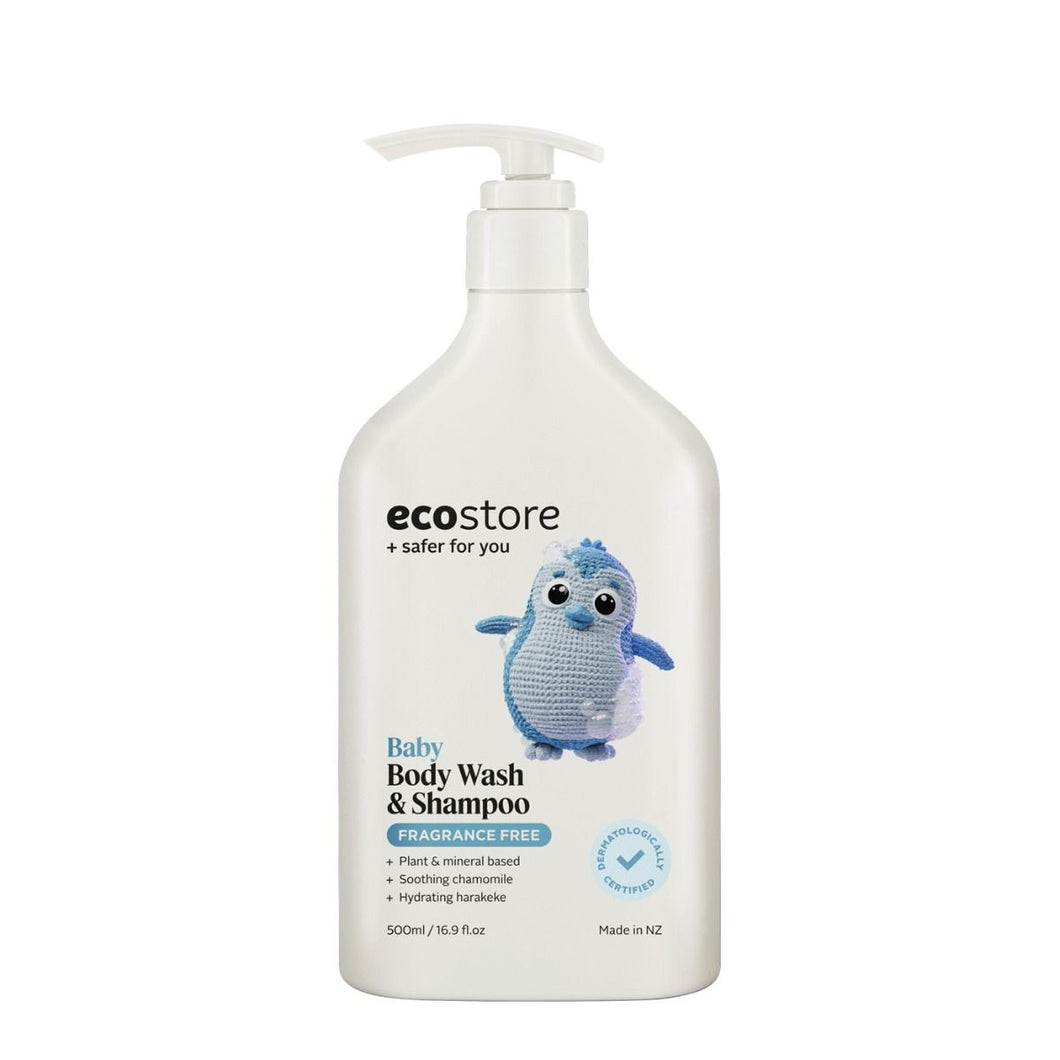 ecostore Baby Body Wash & Shampoo Frangrance Free (500ml)