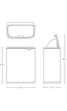 Brabantia Kitchen Touch Bin 60L | Mineral Concrete Grey