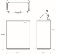 Brabantia Kitchen Touch Bin 2 x 30L | Fingerprint Proof Matt Steel
