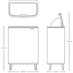 Brabantia Kitchen Touch Bin HI 2 x 30L | White