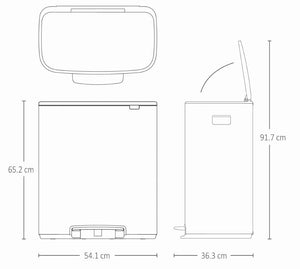 Brabantia Kitchen Pedal Bin 60L | Matt Black