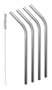 Stainless Steel Smoothie Straws with Cleaning Brush 4 Pack