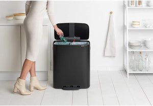 Brabantia Kitchen Pedal Bin 2 x 30L | Matt Black