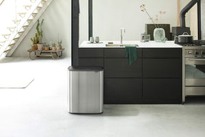 Brabantia Kitchen Touch Bin 2 x 30L | Fingerprint Proof Matt Steel