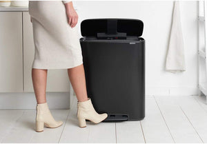 Brabantia Kitchen Pedal Bin 2 x 30L | Matt Black