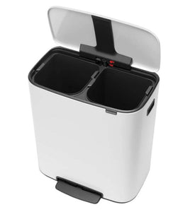 Brabantia Kitchen Pedal Bin 2 x 30L | White