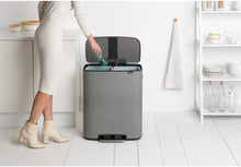 Brabantia Kitchen Pedal Bin 2 x 30L | Mineral Concrete Grey