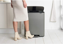 Brabantia Kitchen Pedal Bin 2 x 30L | Mineral Concrete Grey