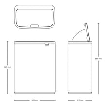 Brabantia Kitchen Touch Bin 2 x 30L | White