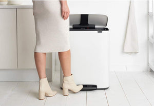 Brabantia Kitchen Pedal Bin 2 x 30L | White