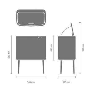 Brabantia Kitchen Touch Bin HI 36L | White