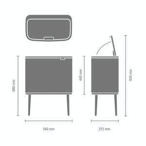 Brabantia Kitchen Touch Bin HI 11/23L | Matte Black