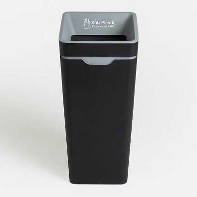 Method Office Recycling Bin Open Lid 60L | Grey Soft Plastics